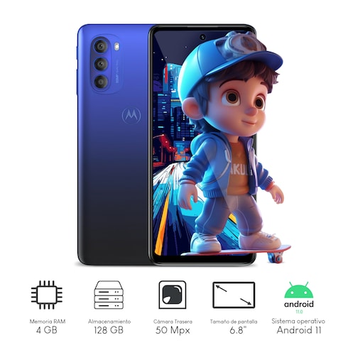 Combo Celular Motorola Moto G51 5G 4GB 128GB 6.78Pulg FHD+ Android 11 Indigo Blue + Regalo.