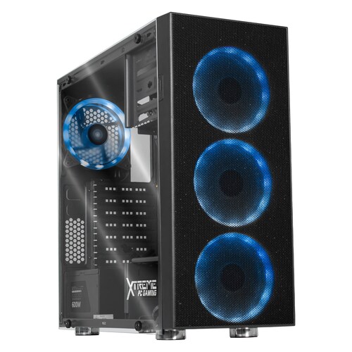 Gabinete Gamer XTREME PC GAMING LHYTOS GSX1000 ATX Fuente 600W 4 Fan Cristal Templado ARGB 