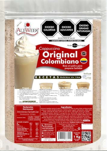 Cappuccino Original Colombiano 1kg (frappé Mix/ Base Polvo)