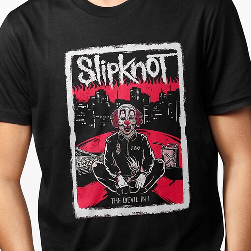 Playera Casual Negra para Hombre - Slipknot The Devil In I