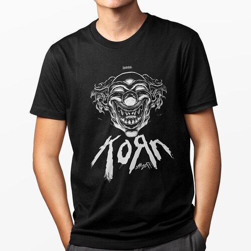 Playera Casual Negra para Hombre - Korn Metal Banda