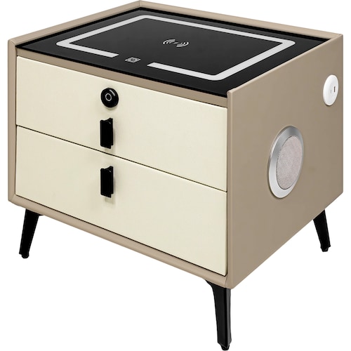 Mesa Noche Buro Inteligente Cargador Inalambrico Luz Audio Cafe