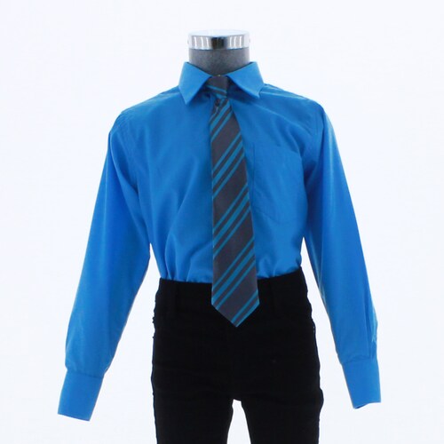 Camisa Azul Turquesa De Vestir para Niño Manga Larga 3610 2-18 Años..