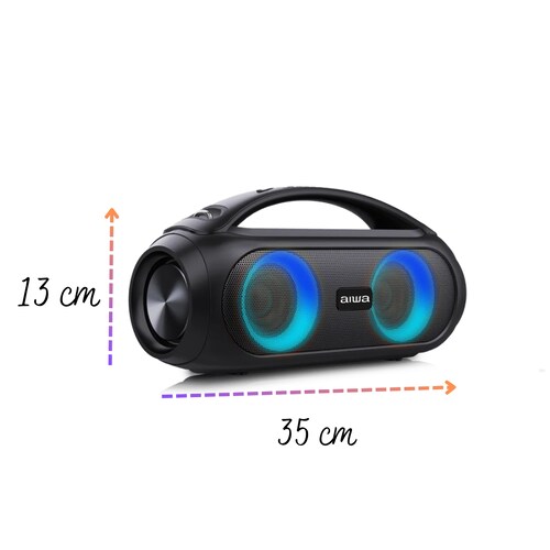 Bocina Portátil Bluetooth y luces + AUDIFONOS Aiwa combo AWS500B