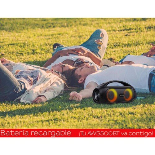 Bocina Portátil Bluetooth y luces + AUDIFONOS Aiwa combo AWS500B