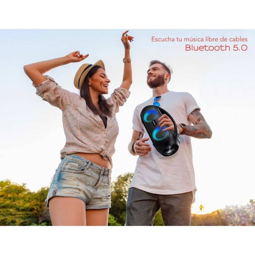 Bocina Portátil Bluetooth y luces + AUDIFONOS Aiwa combo AWS500B