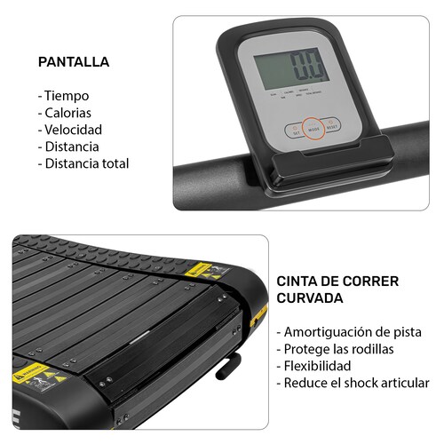 Caminadora Mecanica Curva Gym Alto Rendimiento Negro