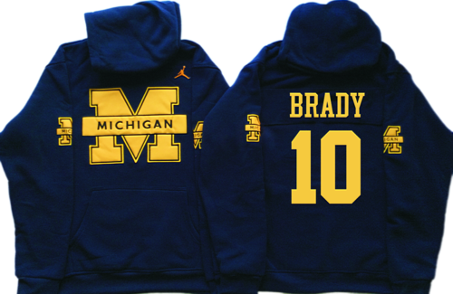 Sudadera Michigan Wolverines Futbol Americano Colegial TOM BRADY 10 Talla S