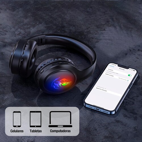 Audífonos Inalámbricos 1 Hora Aut202n Bluetooth 5.1 De Diadema.