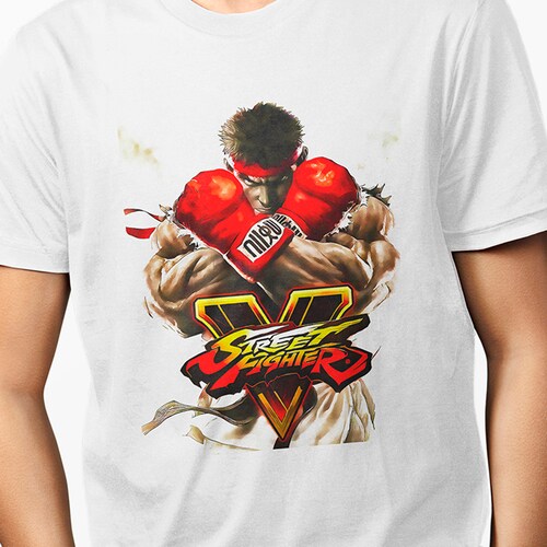 Playera para hombre Blanca Street Fighter: Ryu