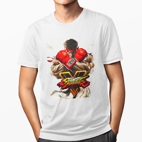 Playera para hombre Blanca Street Fighter: Ryu