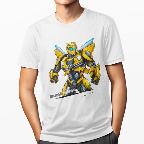 Playera Casual Blanca Bumblebee Transformers