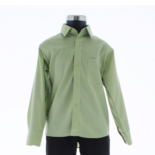 Camisa De Vestir Verde Pistache para Niño Manga Larga 3624 2-18 Años.