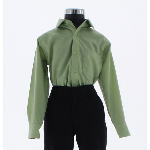 Camisa De Vestir Verde Pistache para Niño Manga Larga 3624 2-18 Años.