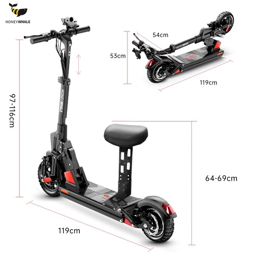 Scooter Eléctrico Honey Whale C1 Negro