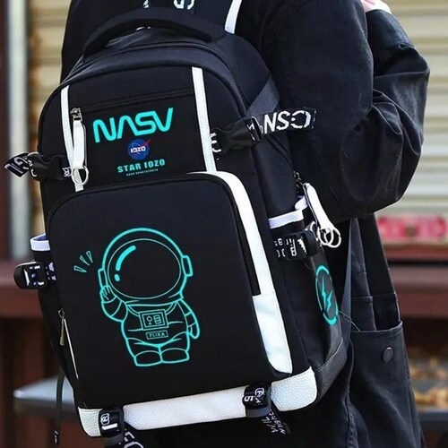 Mochila Escolar Impermeable Antirrobo Luminosa con Dibujos Animados para Niños Primarios Segundarios y Laptop De 15,6 Pulgadas.
