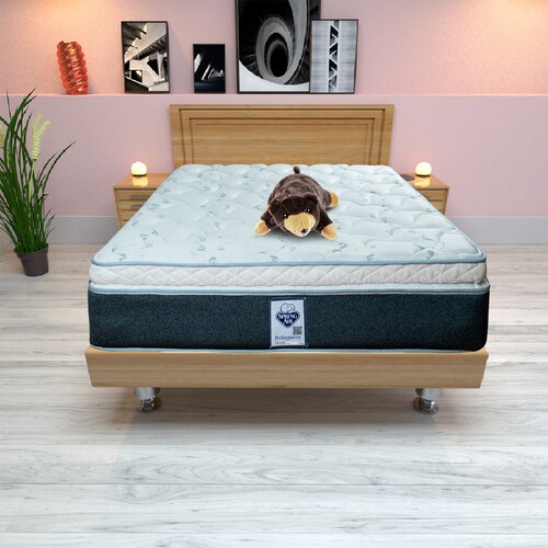 Colchón Matrimonial Spring Air Gibson Confort medio + Almohada Osito 