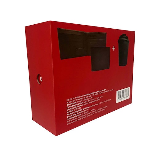 Cartera de Piel y Termo 350ml, Kit de Lujo para Hombre, Royal Swiss, Regalo Elegante y Funcional
