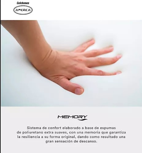 Colchon Matrimonial America Delta Confort Con Memory Comodo.