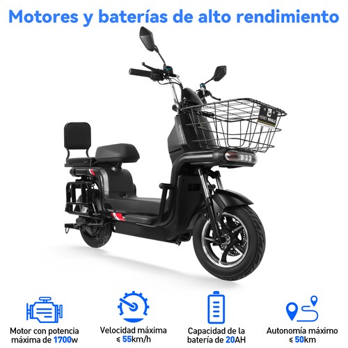 Motobici Eléctrica Honey Whale U7S Negro.