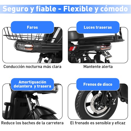 Motobici Eléctrica Honey Whale U7S Negro.