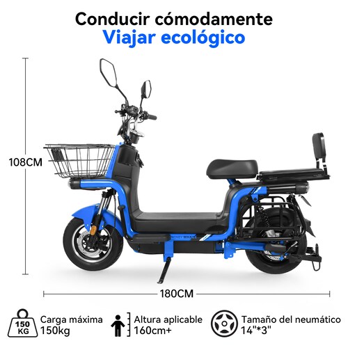 Motobici Eléctrica Honey Whale U7S Azul .