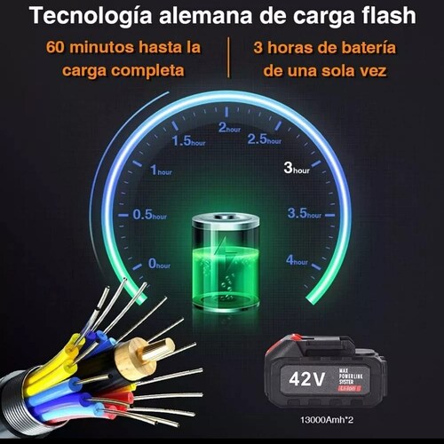 Desbrozadora Eléctrico Inalámbrico Yyugolo 850w Con 2 Baterías 42v Negro