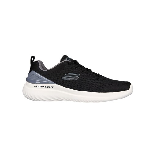 Tenis Deportivo Skechers Bounder Nasher Negro Blanco Para Hombre.