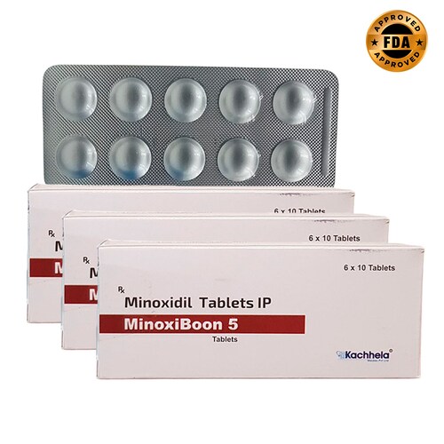 Minoxidil 5mg 60 Tabletas MinoxiBoon 3 Cajas