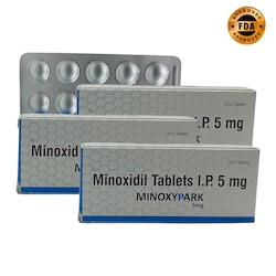 Minoxidil 5mg 30 Tabletas Minoxypark 3 Cajas