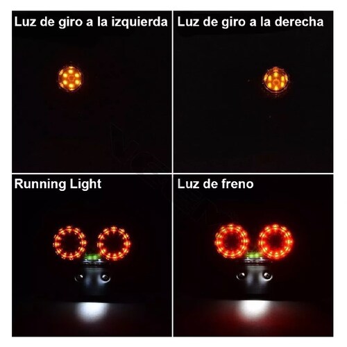 Stop Porta Placa Direccionale Led Moto Cafe Racer Bobber 12v
