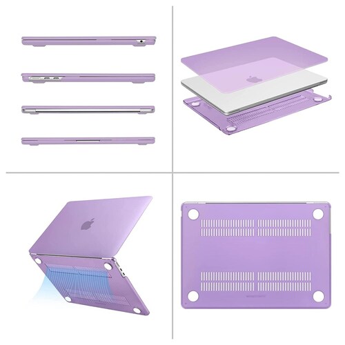CARCASA FUNDA PROTECTOR CASE izÜg para Macbook Pro 13 A2338 M1 A2251 A2289 A2159 A1989 A1706 A1708 CRYSTAL MORADO