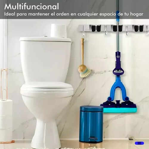 Organizador De Escobas Acero Inoxidable Soporte Multiusos