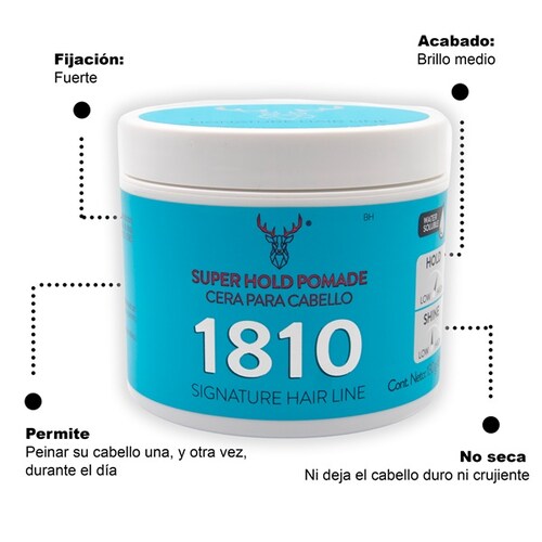 1810 SUPER HOLD CERA PARA CABELLO FIJACIÓN ALTA BRILLO ALTO. BASE AGUA.