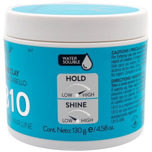 1810 CERA PARA CABELLO STONE CLAY POMADE. CERA PARA CABELLO FIJACIÓN MUY ALTA BRILLO NATURAL. BASE AGUA.	