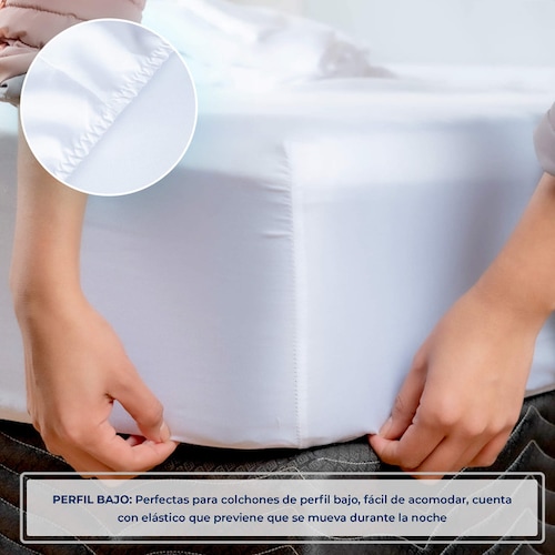Juego de Sábanas Individual Blanco Atlas Basic de Microfibra Suave y Secado Rápido