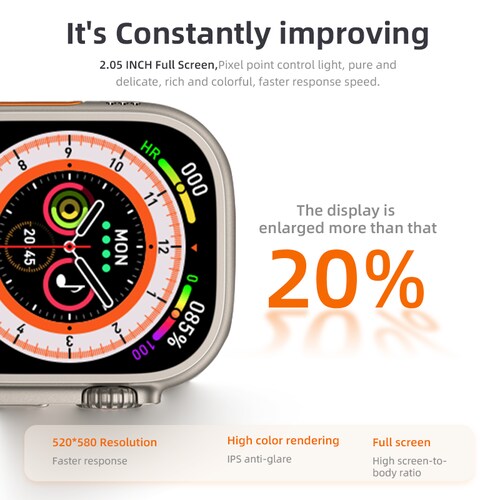 Reloj Inteligente WATCH 8 ULTRA Naranja By NS Tech