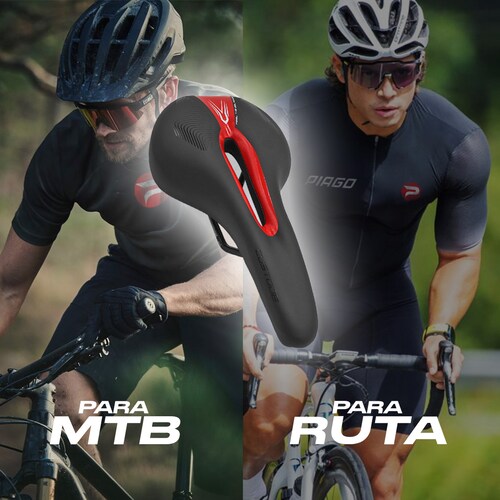 Asiento Bicicleta Sillin Mtb Relleno Gel Antiprostatico Custode Rojo