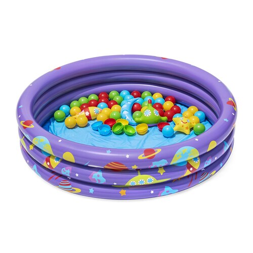 Bestway Alberca Redonda 1.02x.25cm con Pelotas 3 Anillos Morada 52466
