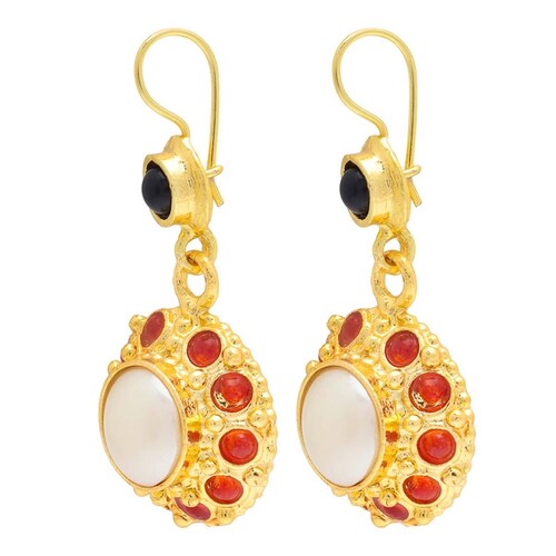 Aretes "CORONA CARMESÍ"