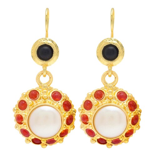 Aretes "CORONA CARMESÍ"