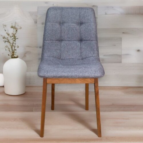 Silla Armable de Madera en Lino Gris.