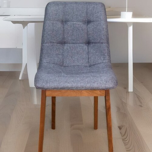 Silla Armable de Madera en Lino Gris.