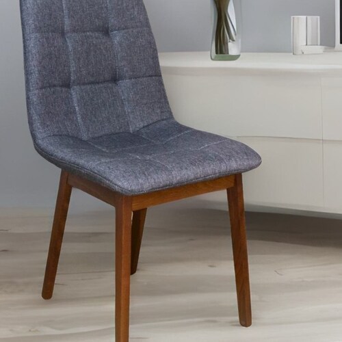 Silla Armable de Madera en Lino Gris.