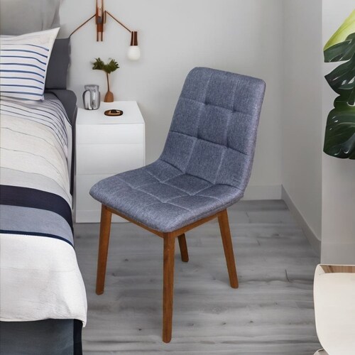 Silla Armable de Madera en Lino Gris.