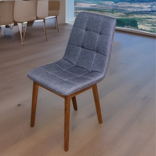 Silla Armable de Madera en Lino Gris.