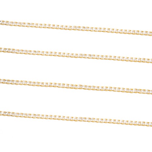 Cadena Barbada Diamantada Oro 14 Kilates.  Oro Fino Joyería..