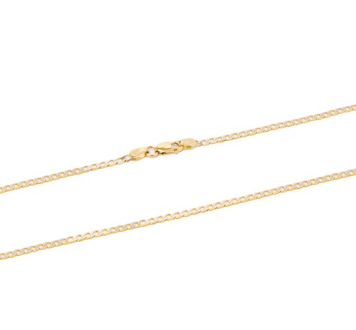 Cadena Barbada Diamantada Oro 14 Kilates.  Oro Fino Joyería..