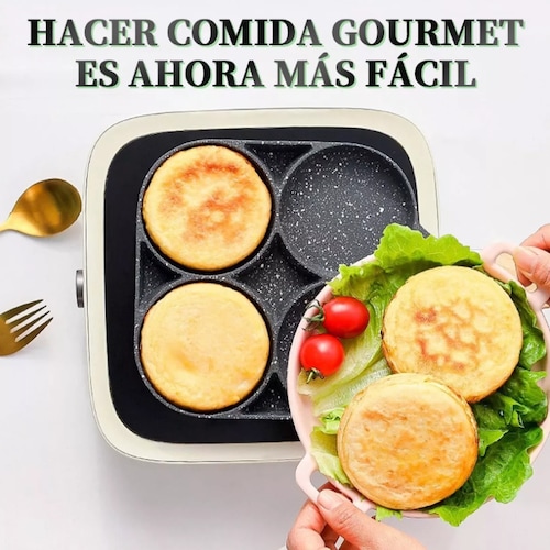 Sarten Antiadherente Multiusos Divisiones Cocina 4 Huevos