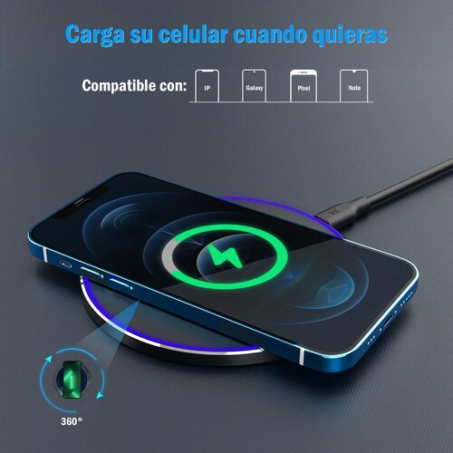 Cargador inalambrico 15w carga rapida